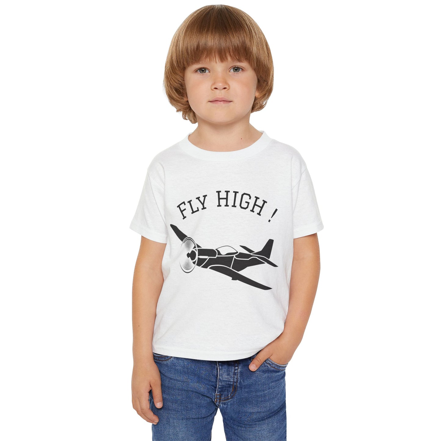 Toddler Aviation T-Shirt - Fly High Plane Tee, Kids Airplane Shirt, Birthday Gift, Toddler Travel Outfit, Airplane Lover Shirt