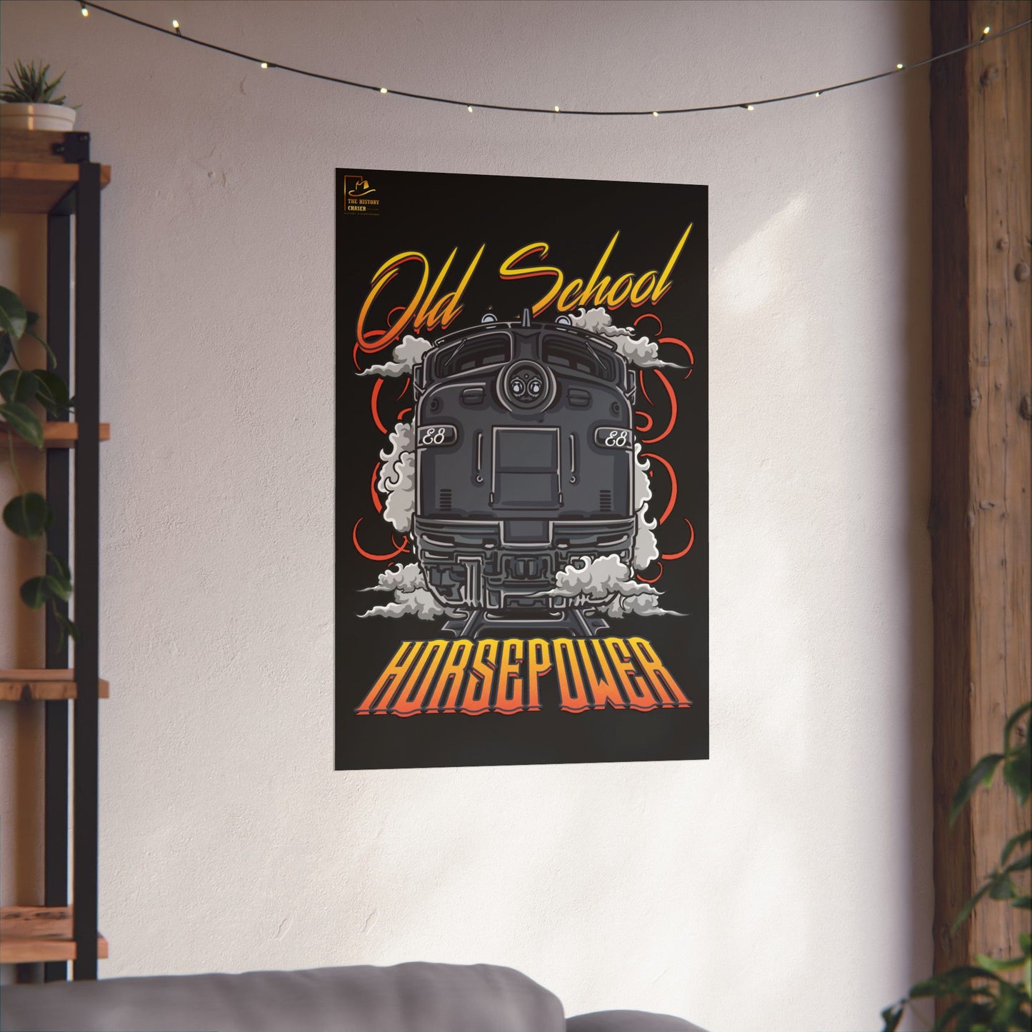 E8 locomotive Tribute Old School Power Premium Matte Vertical Posters