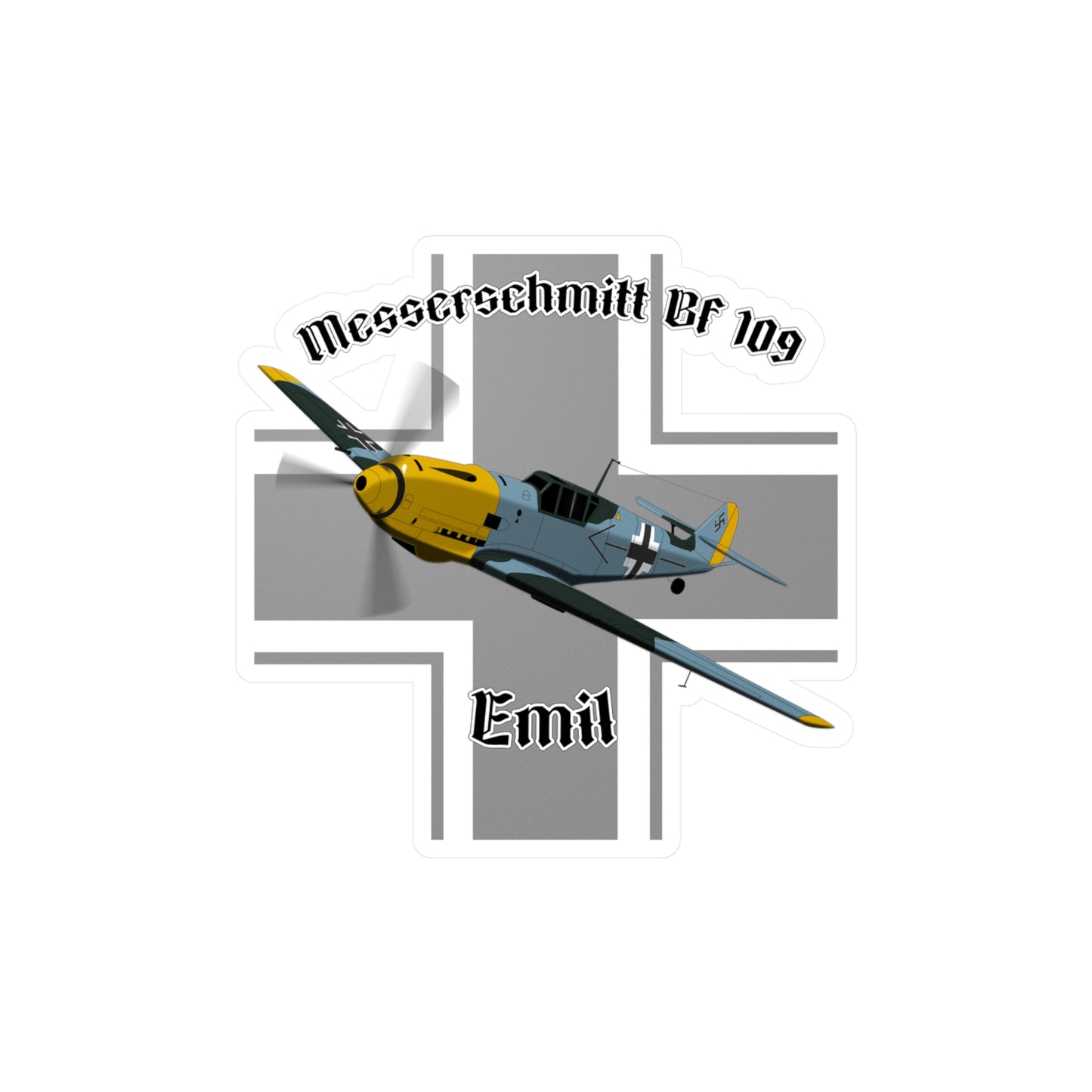 Messerschmitt BF-109 Emil Sticker | Perfect for Aircraft Enthusiasts, 1945-2024