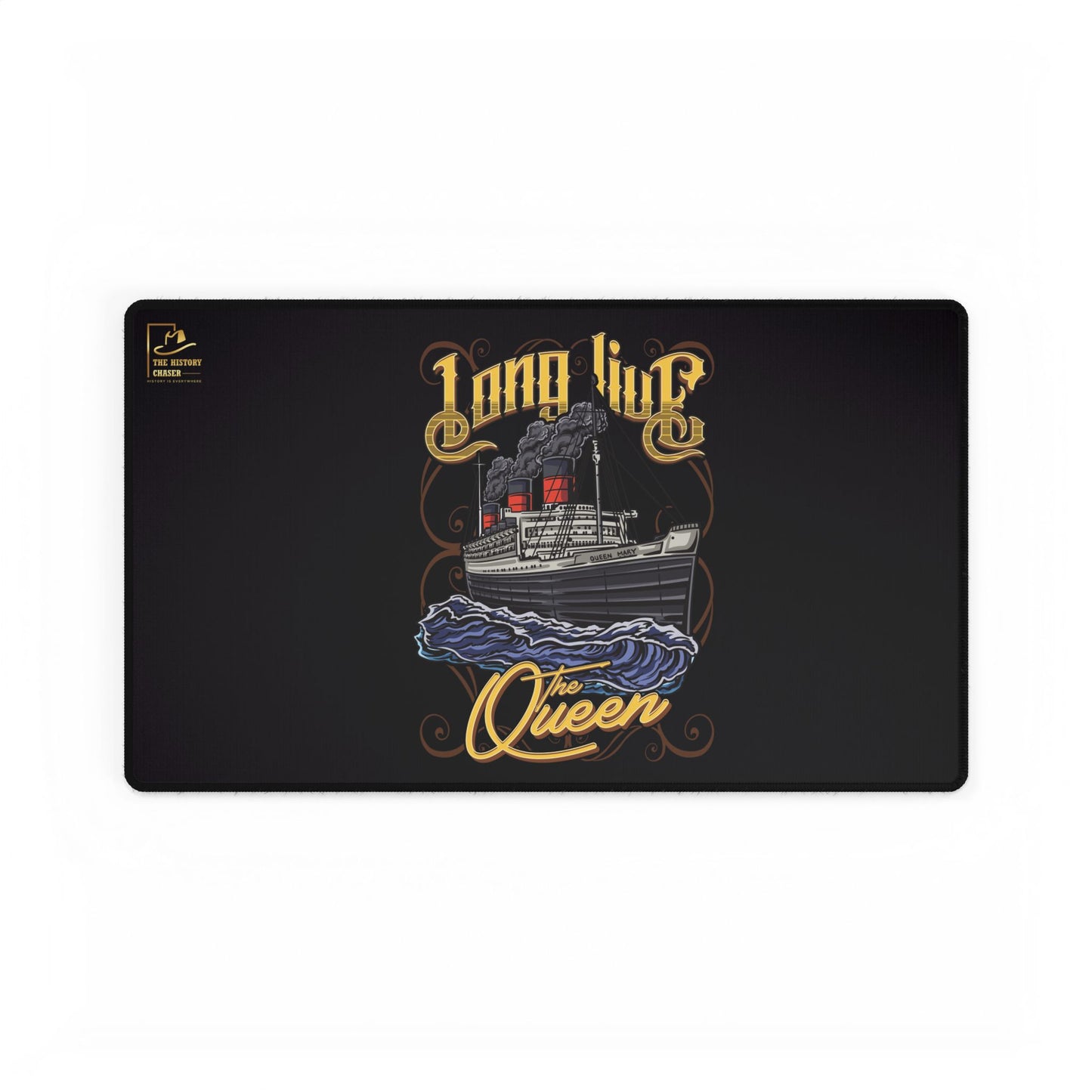 Long Live the Queen RMS Queen Mary Desk Mat (Black)