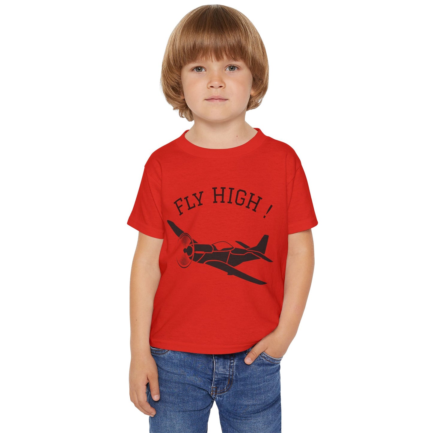 Toddler Aviation T-Shirt - Fly High Plane Tee, Kids Airplane Shirt, Birthday Gift, Toddler Travel Outfit, Airplane Lover Shirt