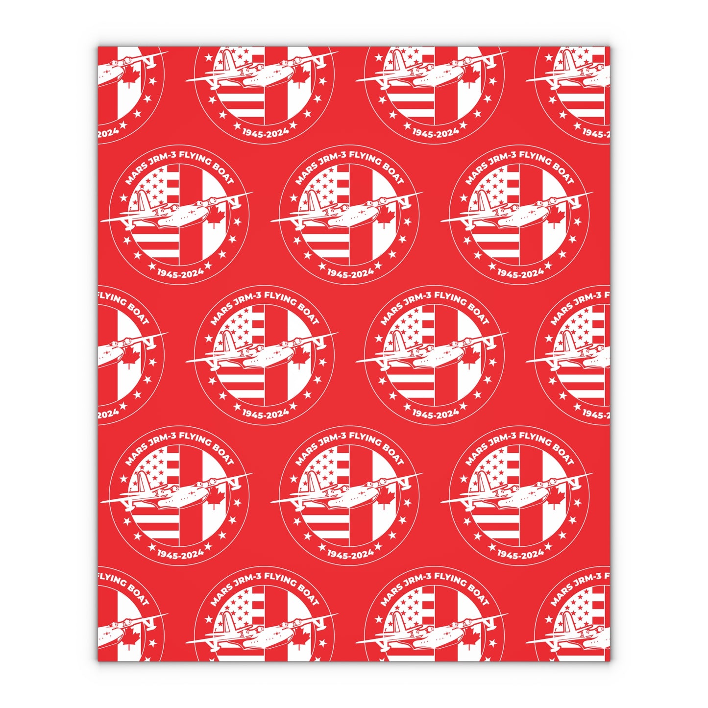 (Red) Mars Flying Boat Gift Wrapping Paper Sheets, 1pc