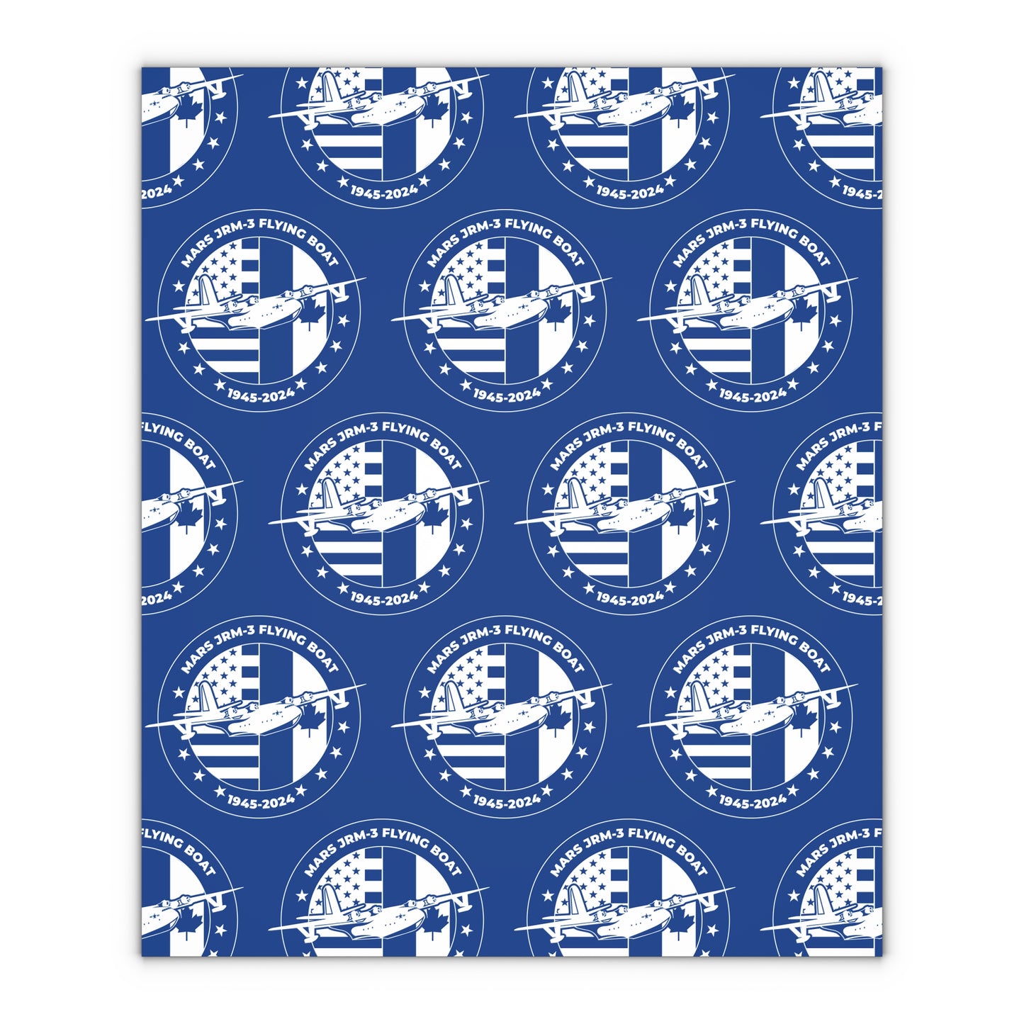 (Blue) Mars Flying Boat Gift Wrapping Paper Sheets, 1pc