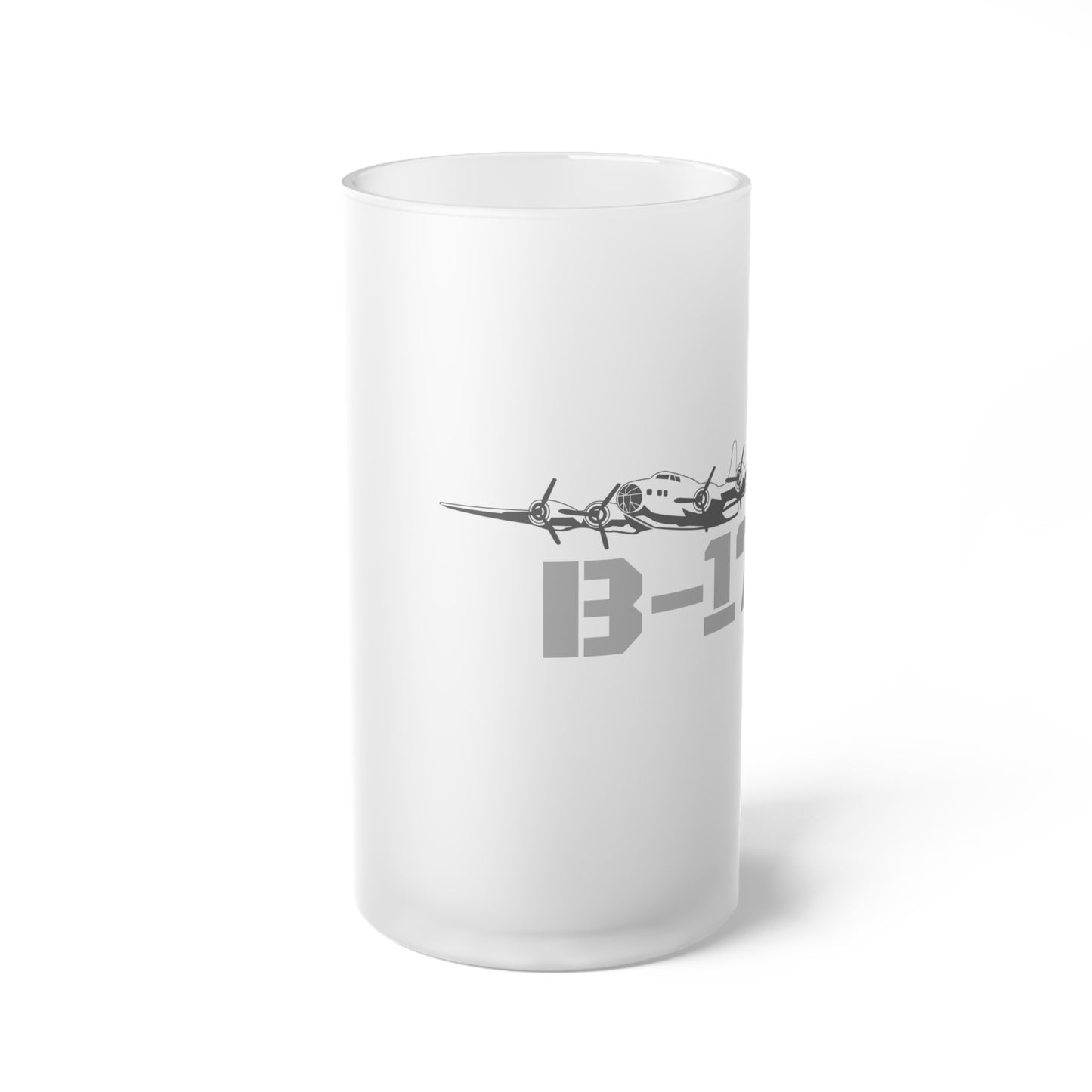 Raise a Toast to Aviation History – B-17 Bomber Frosted Glass Beer Mug