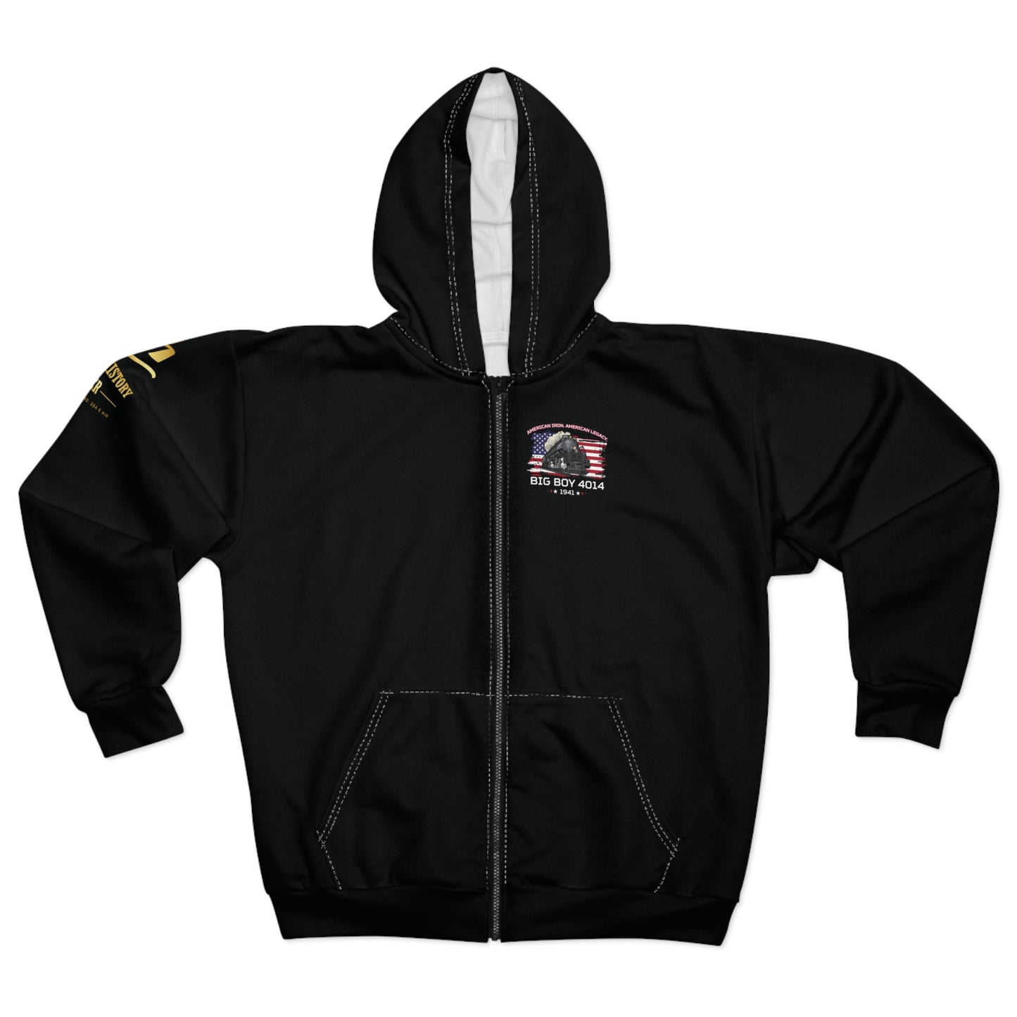 Big Boy Train Unisex Zip Hoodie - Perfect Gift for Train Enthusiasts
