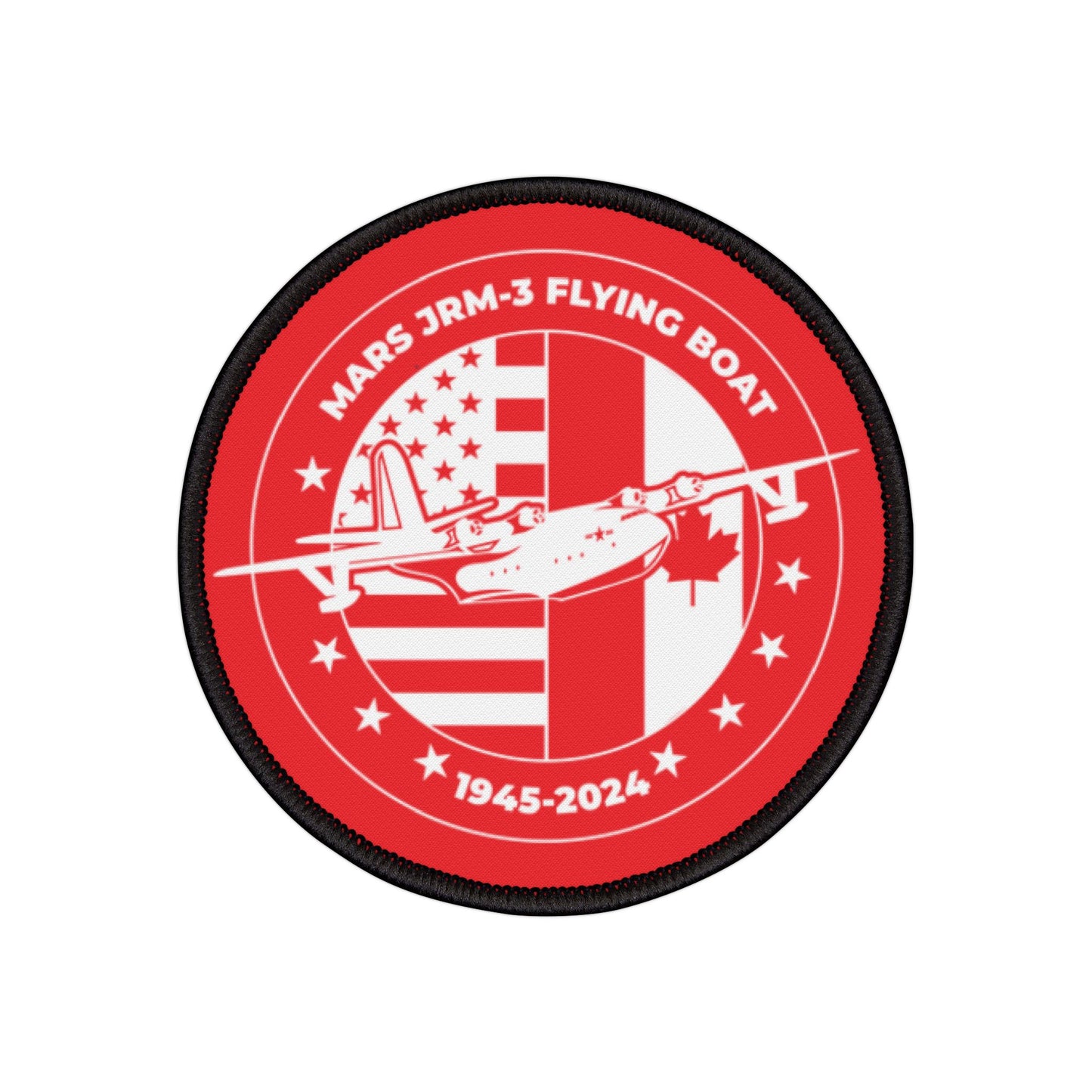 Martin Mars Flying Boat Iron-On (Red) Patch – A Tribute to Aviation’s Legendary Giant
