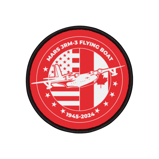 Martin Mars Flying Boat Iron-On (Red) Patch – A Tribute to Aviation’s Legendary Giant