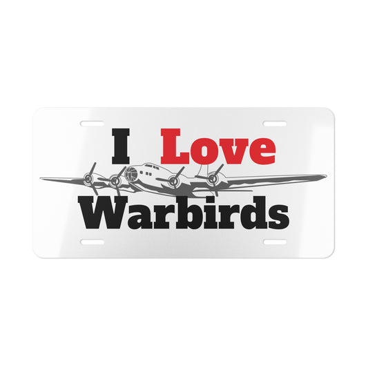 "I Love Warbirds" B-17 License Plate – A Tribute to WWII Aviation Legends