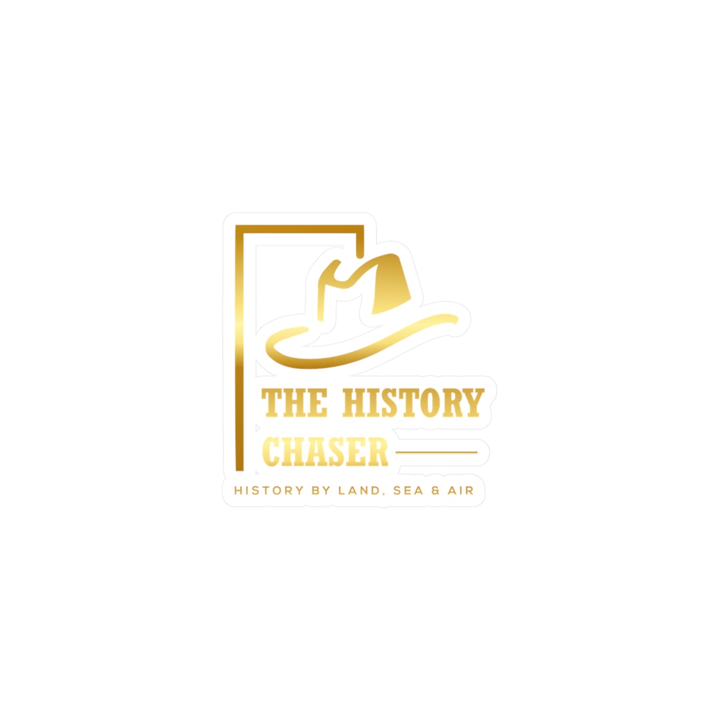 Gold History Chaser Kiss-Cut Vinyl Decal - Perfect for History Buffs