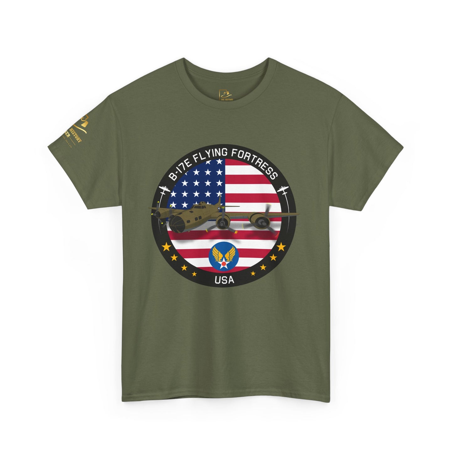 B-17 Flying Fortress Retro USA Military Graphic Front T-Shirt