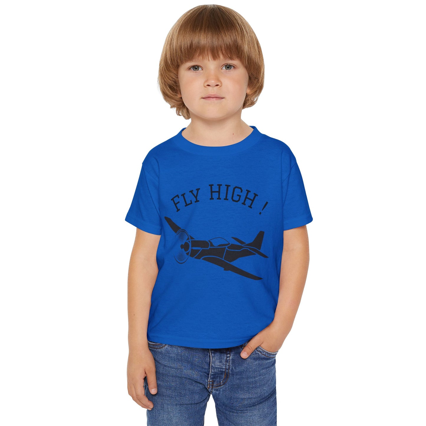 Toddler Aviation T-Shirt - Fly High Plane Tee, Kids Airplane Shirt, Birthday Gift, Toddler Travel Outfit, Airplane Lover Shirt