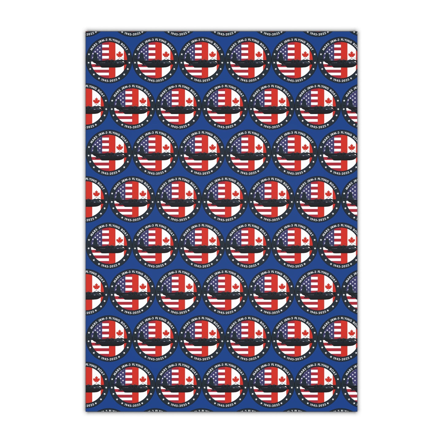 (Blue) Mars Flying Boat Gift Wrapping Paper Sheets, 1pc