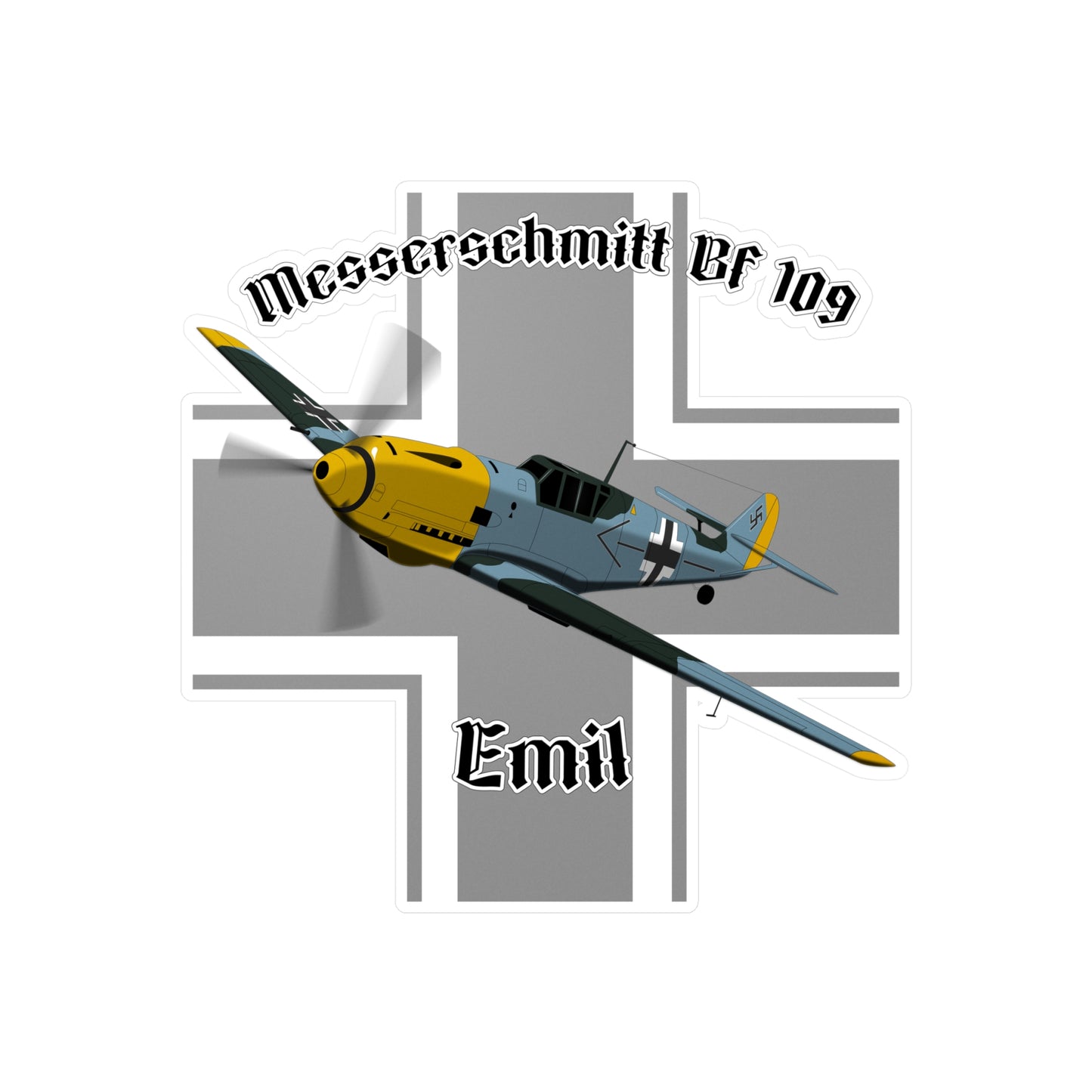 Messerschmitt BF-109 Emil Sticker | Perfect for Aircraft Enthusiasts, 1945-2024