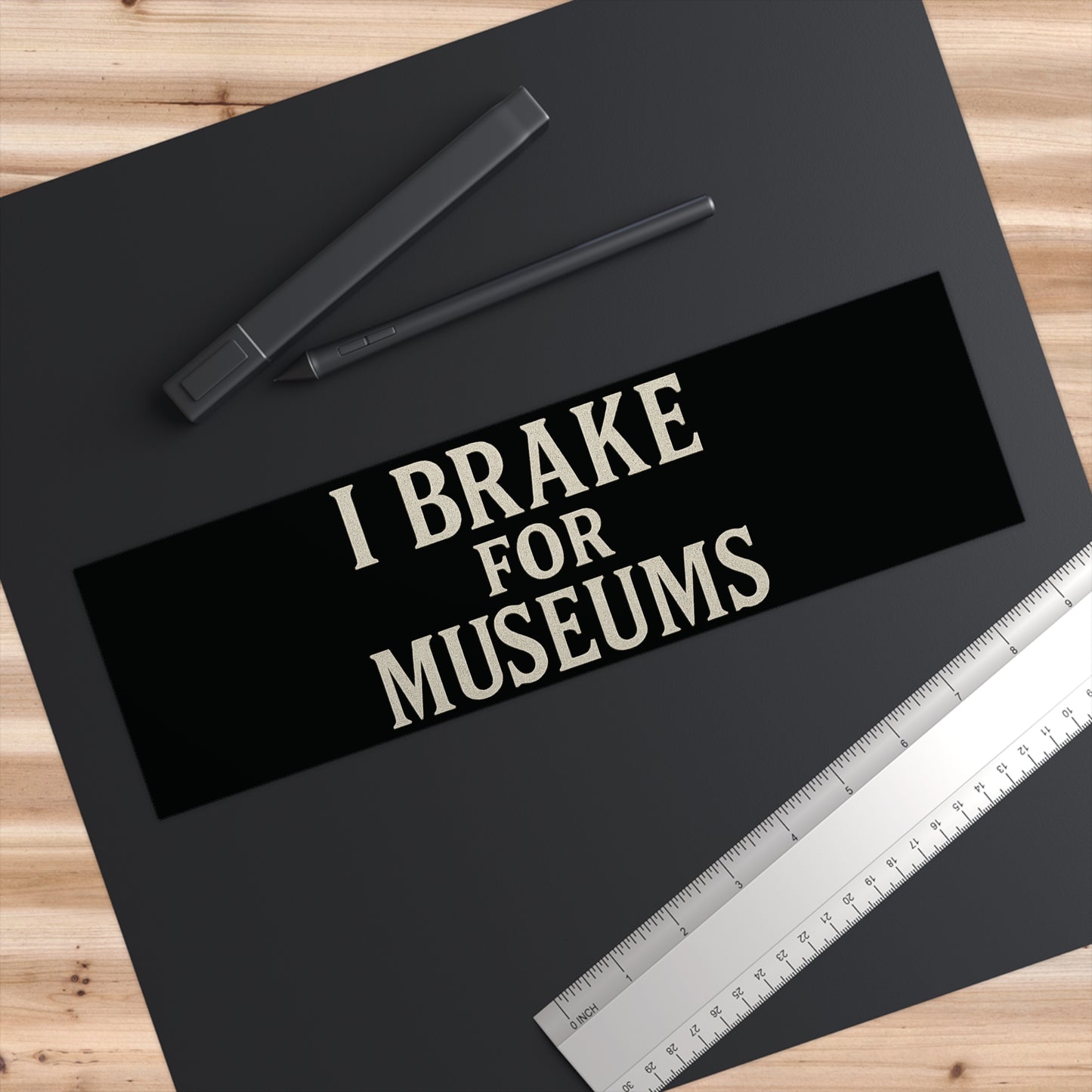 I Brake for Museums Bumper Sticker — Vintage Museum Lover Decal