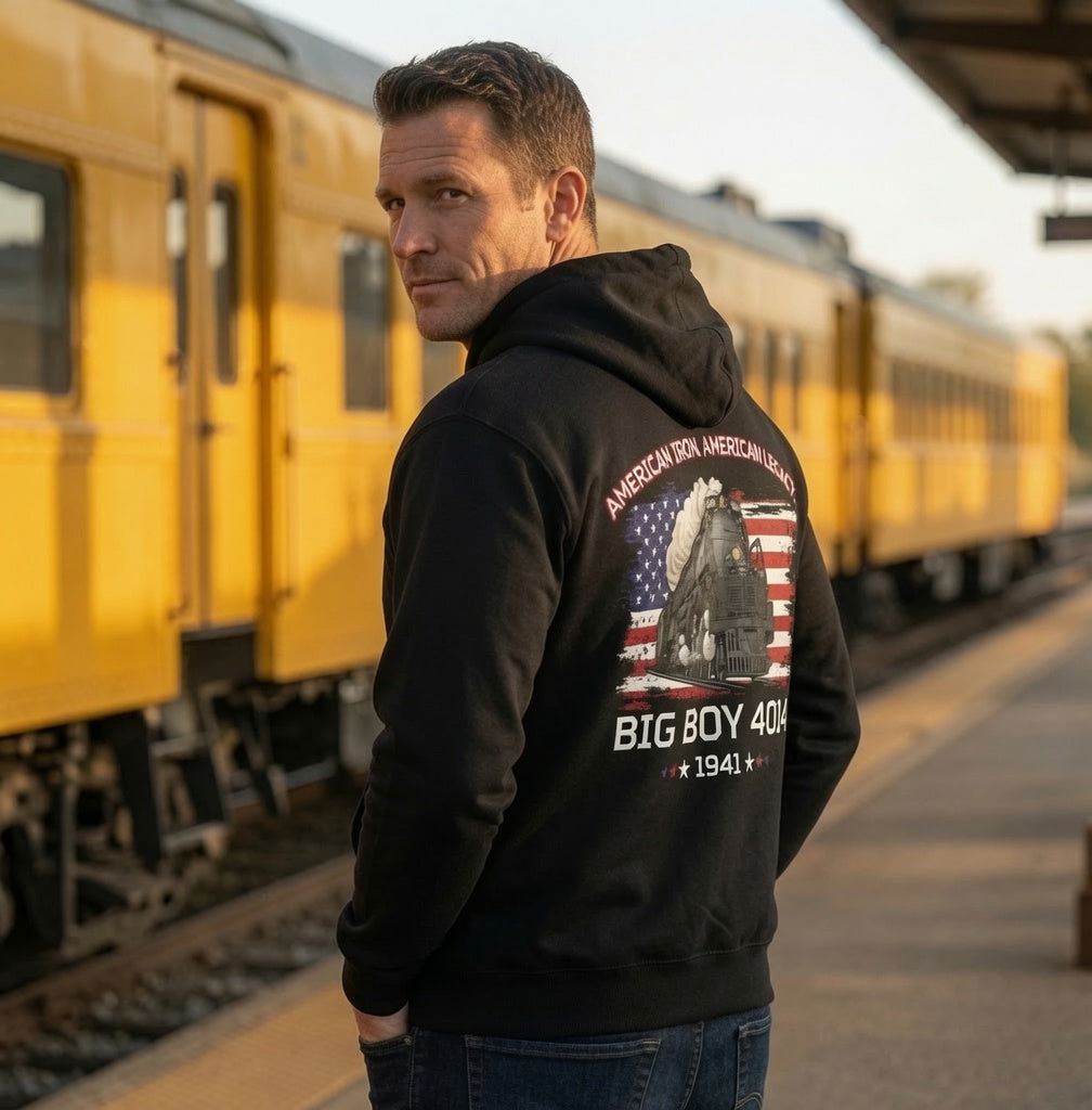 Big Boy Train Unisex Zip Hoodie - Perfect Gift for Train Enthusiasts