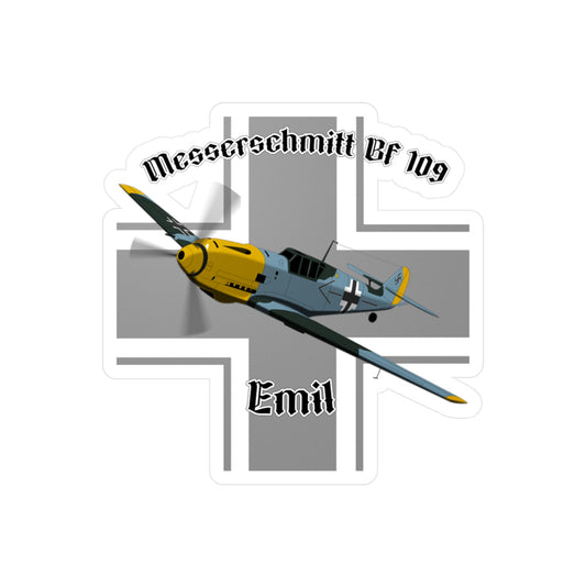 Messerschmitt BF-109 Emil Sticker | Perfect for Aircraft Enthusiasts, 1945-2024