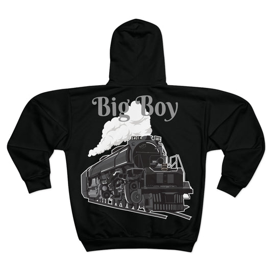Big Boy Train Unisex Zip Hoodie - Perfect Gift for Train Enthusiasts