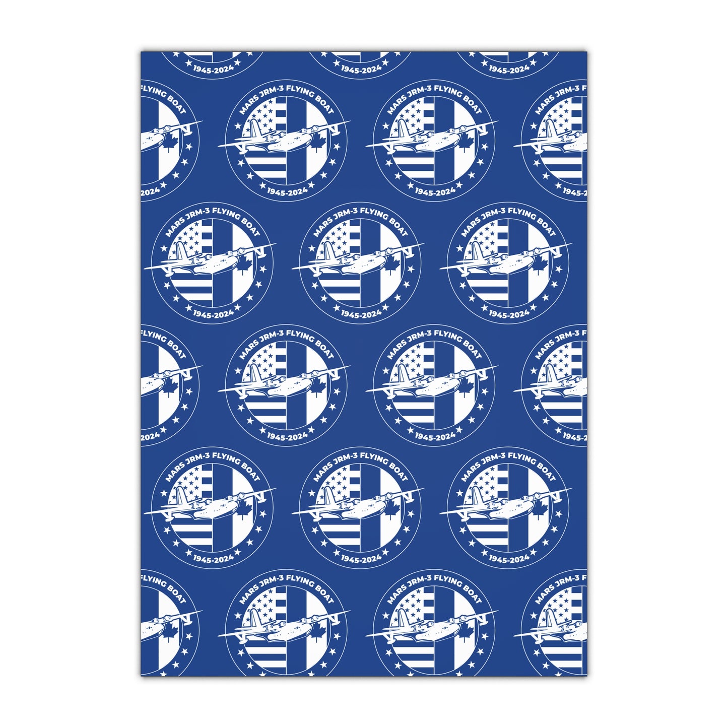 (Blue) Mars Flying Boat Gift Wrapping Paper Sheets, 1pc