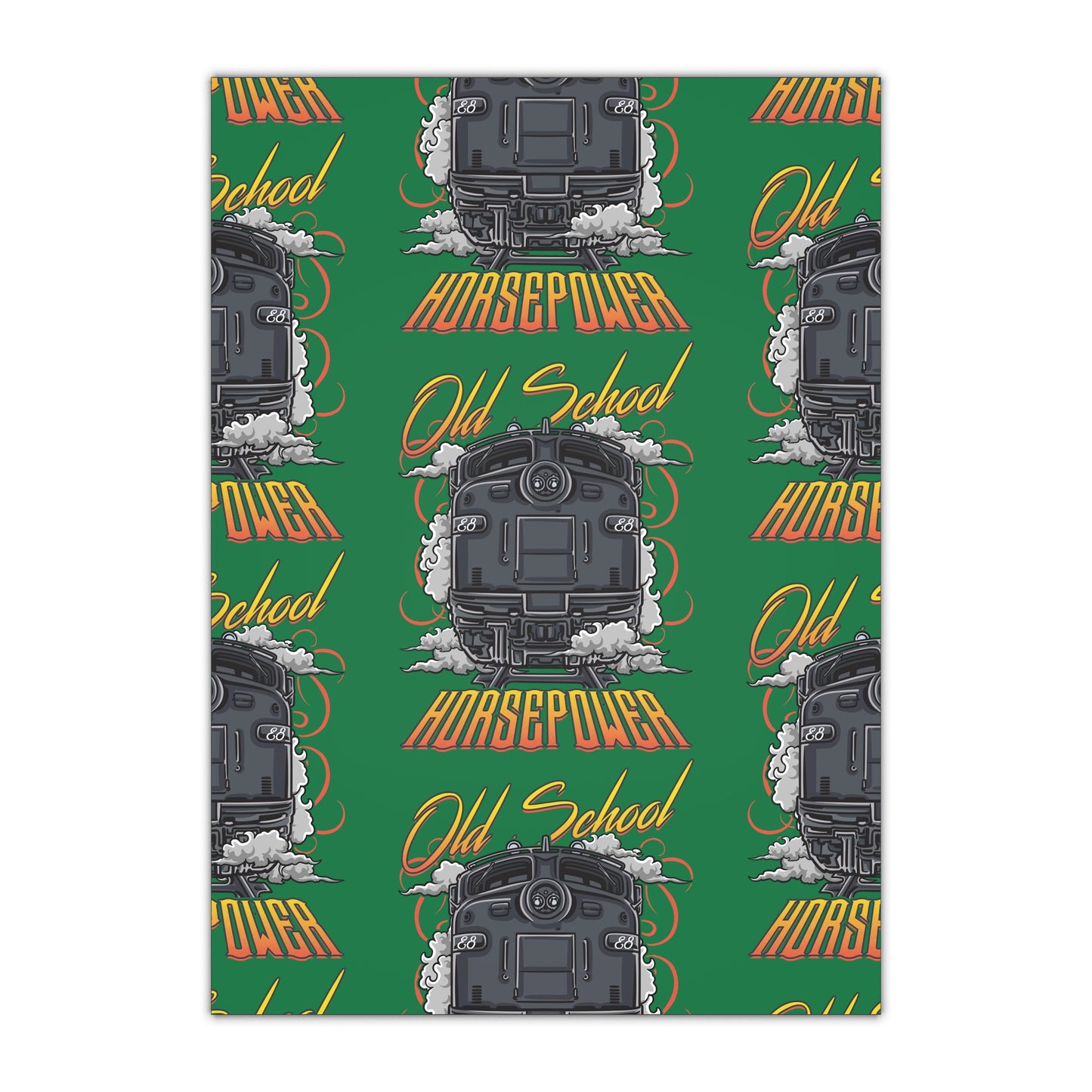 E8 Locomotive Old Horsepower Gift Wrapping Paper Sheets, 1pc