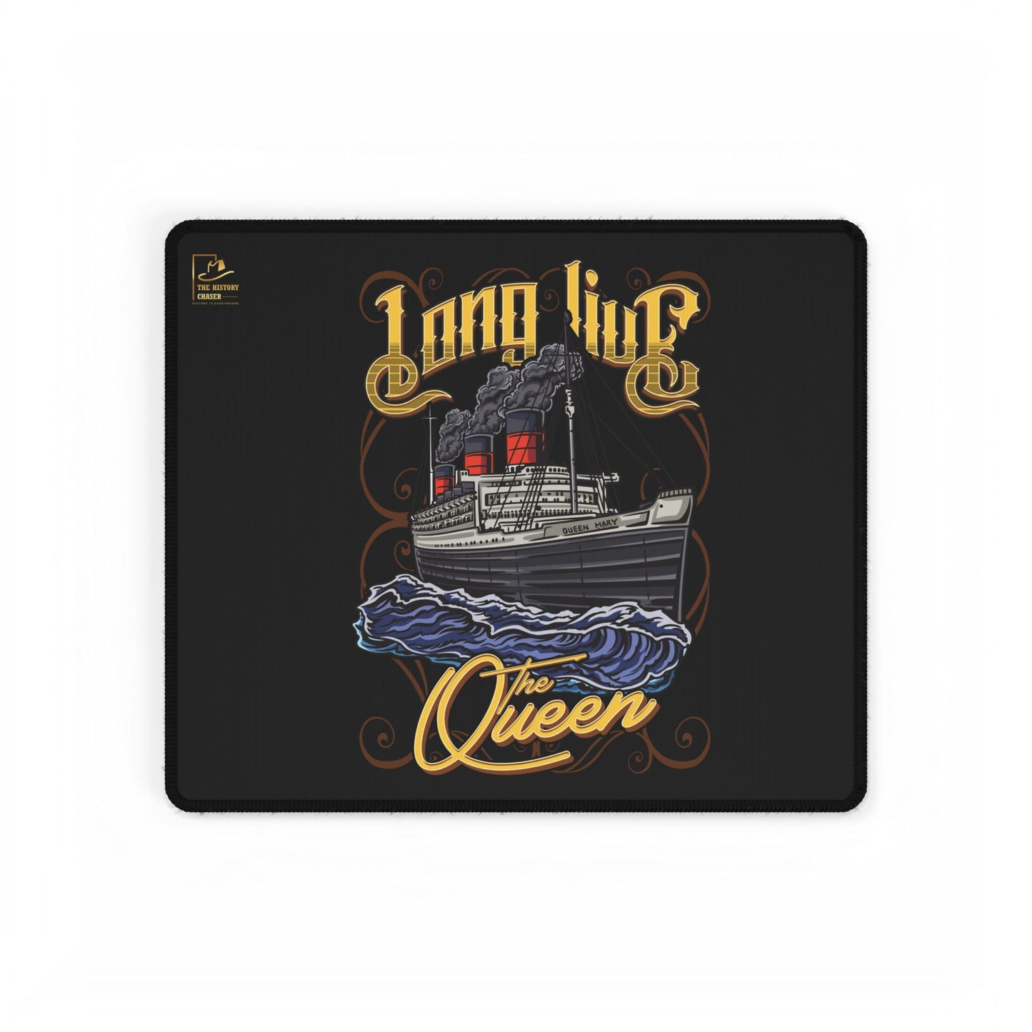 Long Live the Queen RMS Queen Mary Desk Mat (Black)