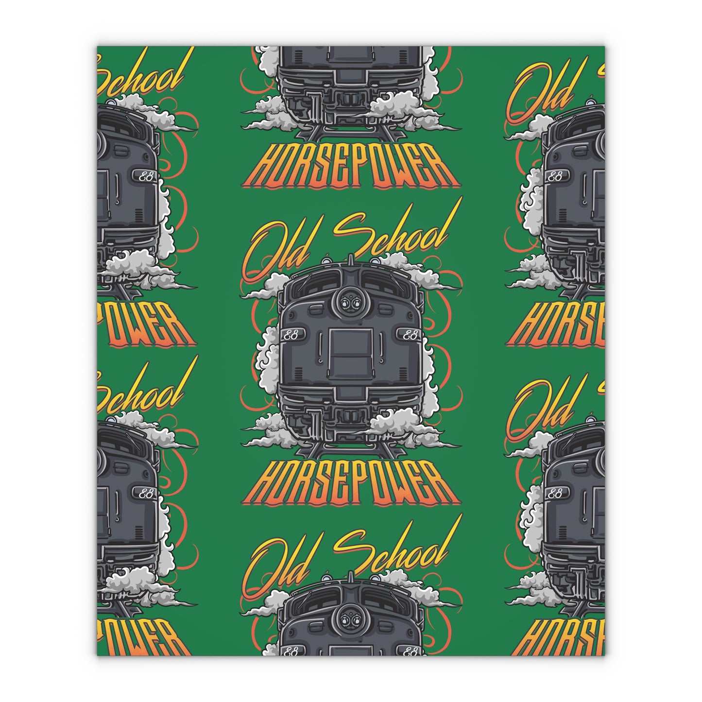 E8 Locomotive Old Horsepower Gift Wrapping Paper Sheets, 1pc