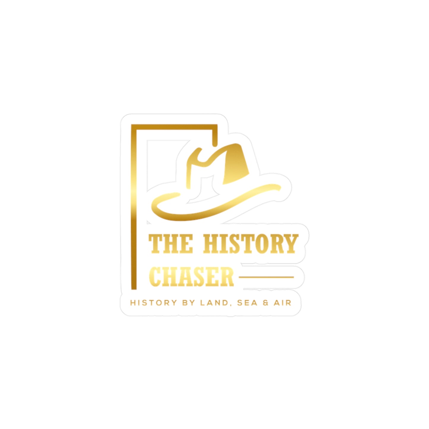 Gold History Chaser Kiss-Cut Vinyl Decal - Perfect for History Buffs