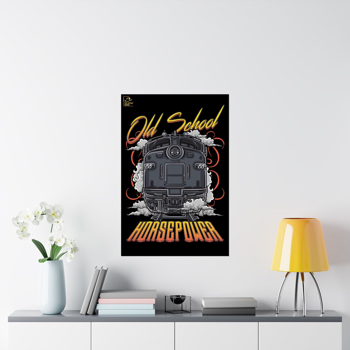 E8 locomotive Tribute Old School Power Premium Matte Vertical Posters