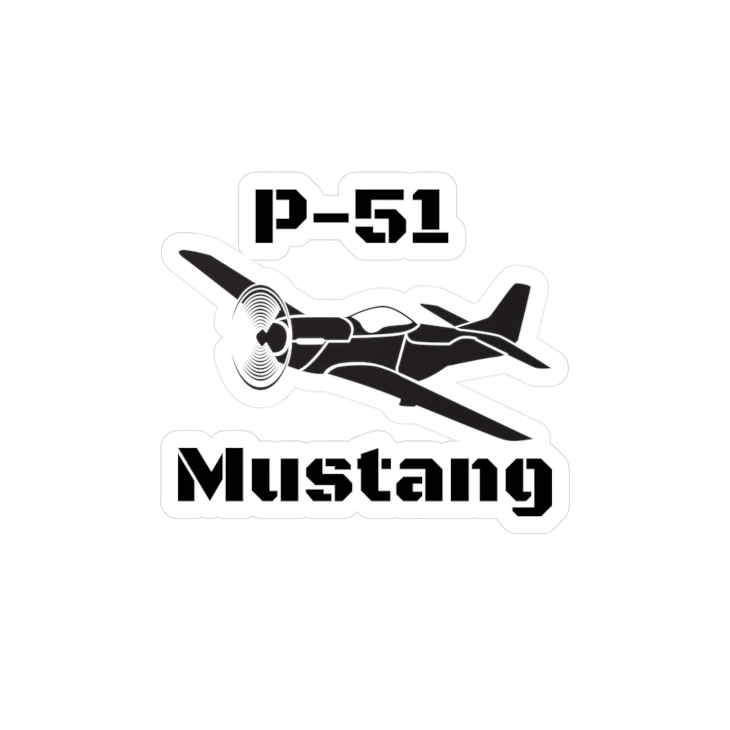 P-51 Mustang Kiss-Cut Vinyl Decals - Retro Aviation Stickers for Plane Enthusiasts