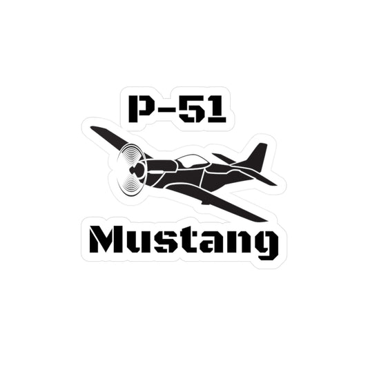 P-51 Mustang Kiss-Cut Vinyl Decals - Retro Aviation Stickers for Plane Enthusiasts