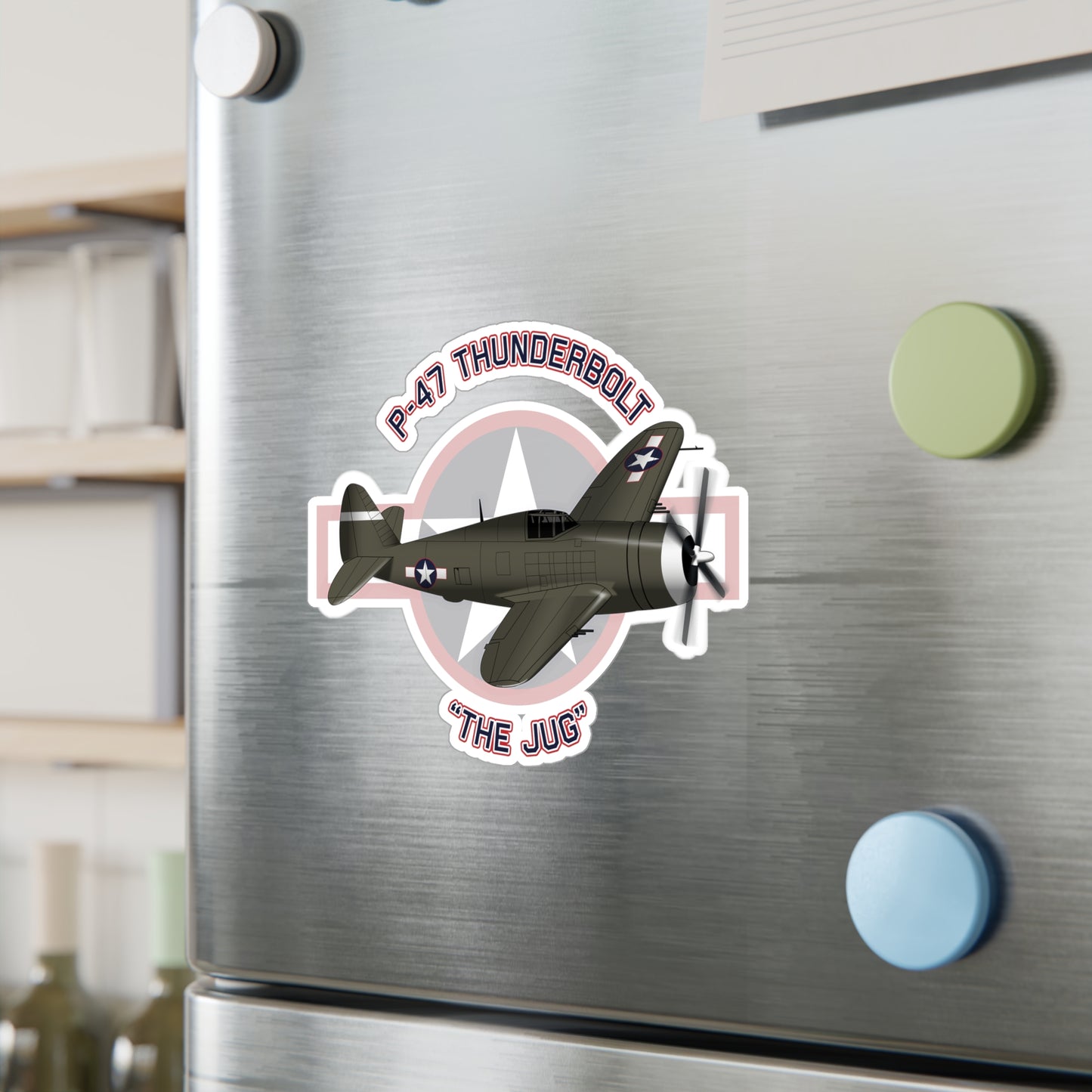 P-47 "The Jug" Kiss-Cut Vinyl Decal | Perfect for Aircraft Enthusiasts, 1945-2024