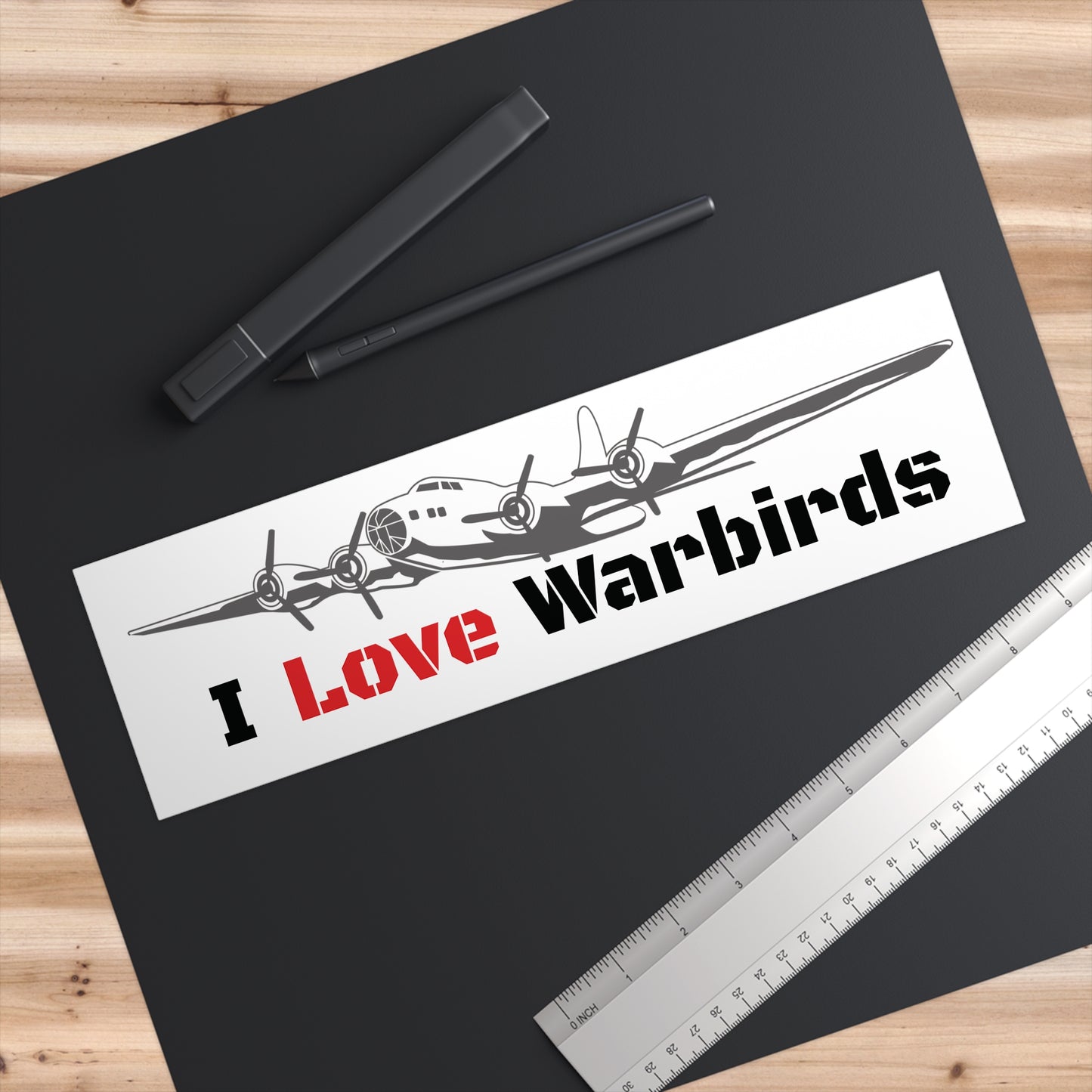 B-17  Bomber  Bumper Sticker - I Love Warbirds