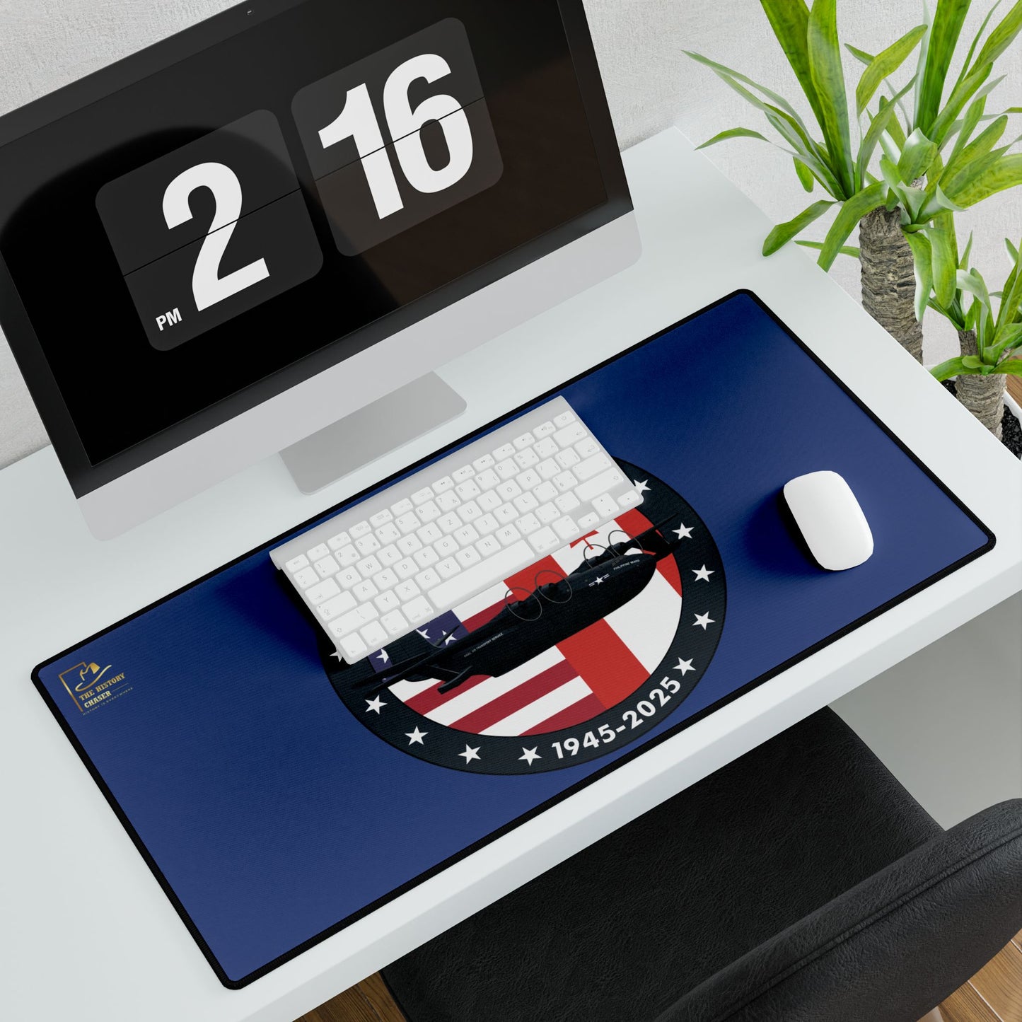 Mars Flying Boat Desk Mat (Blue)