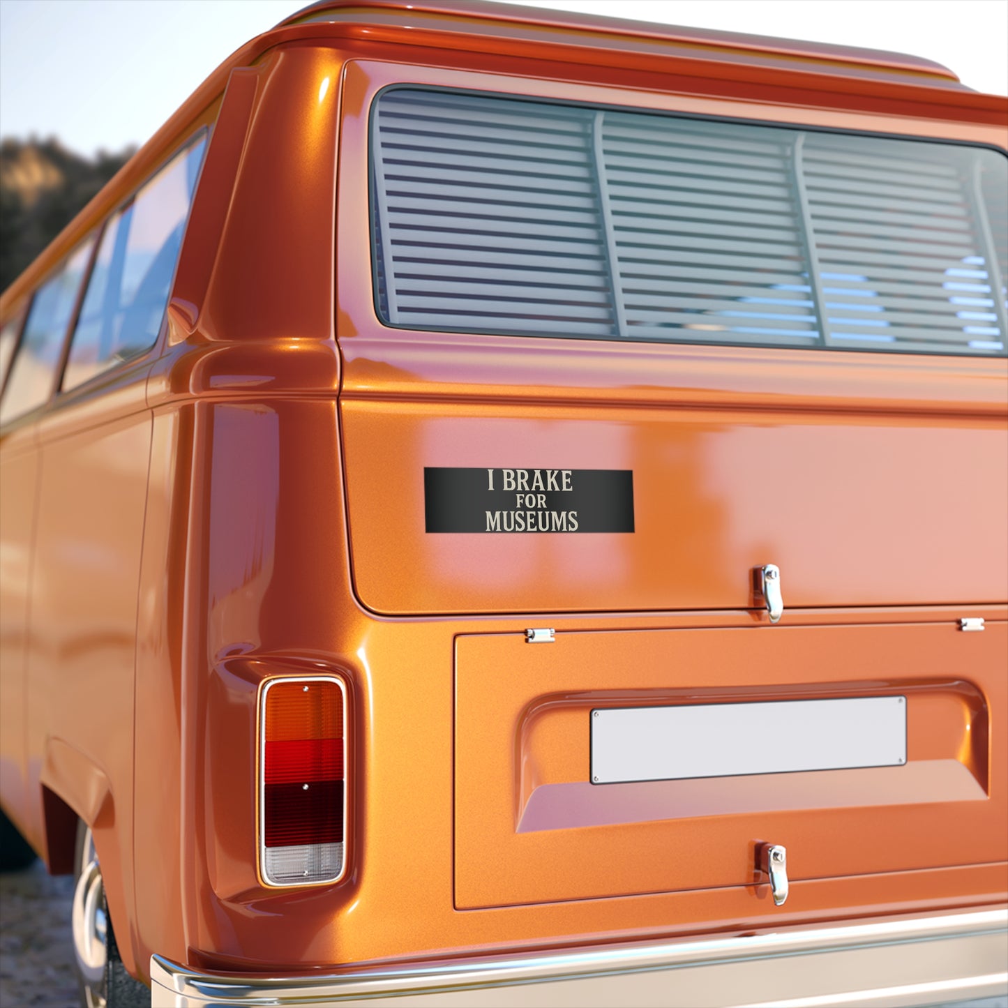 I Brake for Museums Bumper Sticker — Vintage Museum Lover Decal