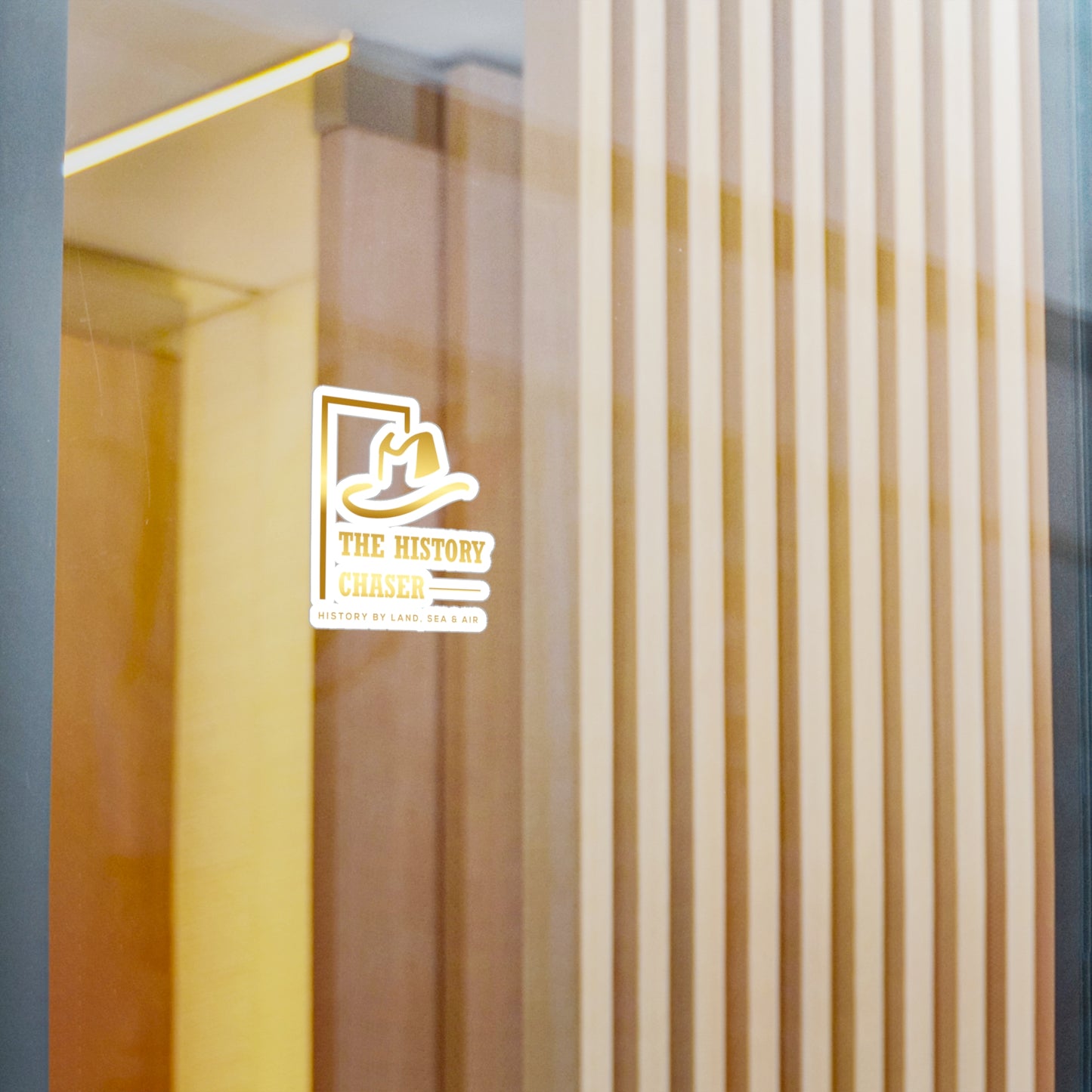 Gold History Chaser Kiss-Cut Vinyl Decal - Perfect for History Buffs