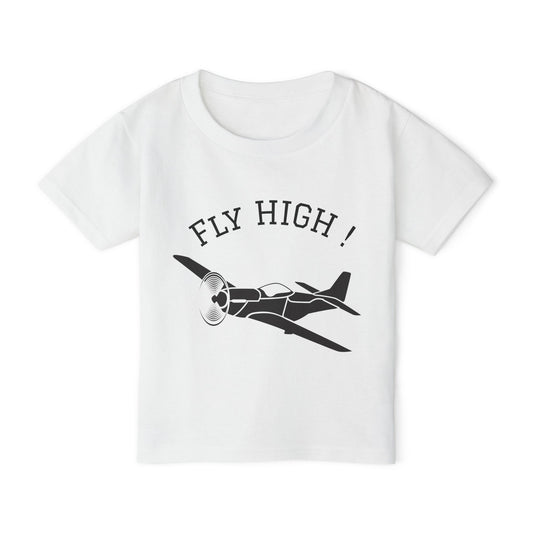 Toddler Aviation T-Shirt - Fly High Plane Tee, Kids Airplane Shirt, Birthday Gift, Toddler Travel Outfit, Airplane Lover Shirt