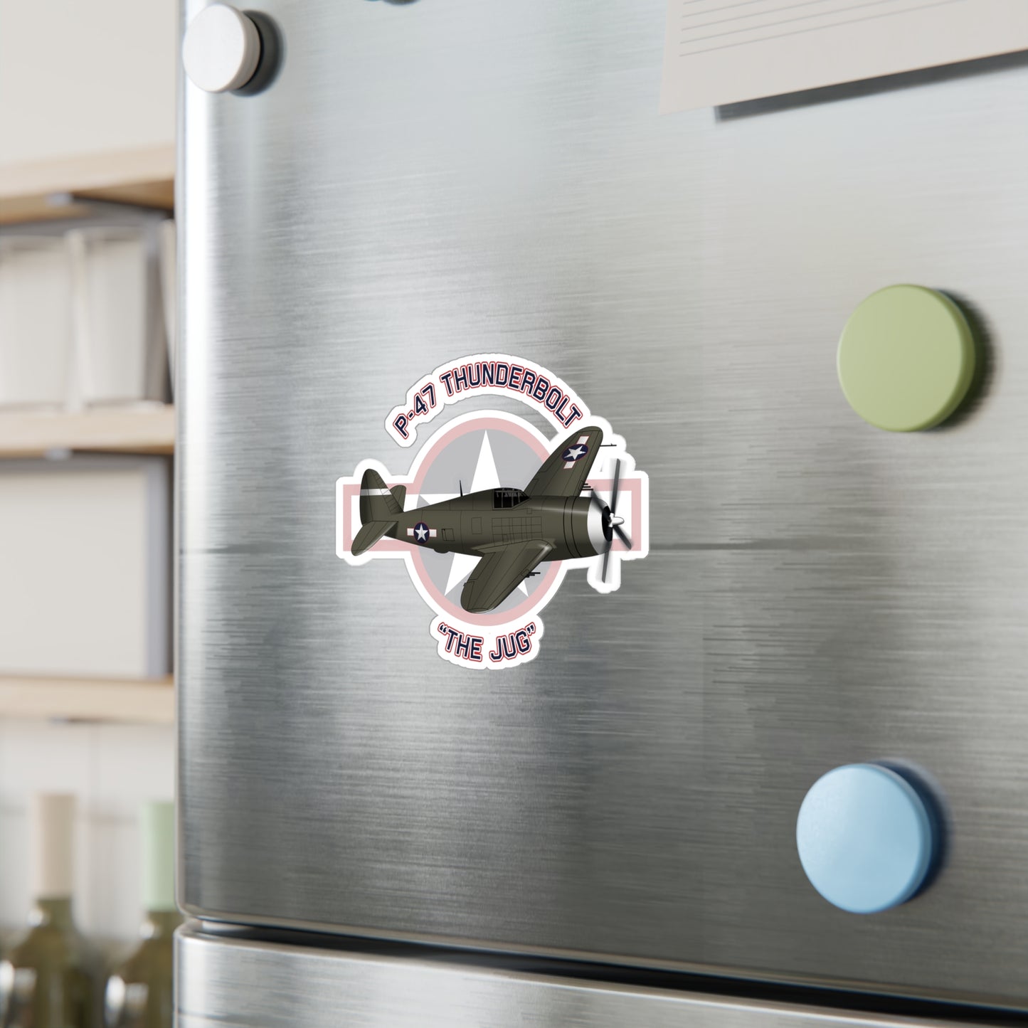 P-47 "The Jug" Kiss-Cut Vinyl Decal | Perfect for Aircraft Enthusiasts, 1945-2024