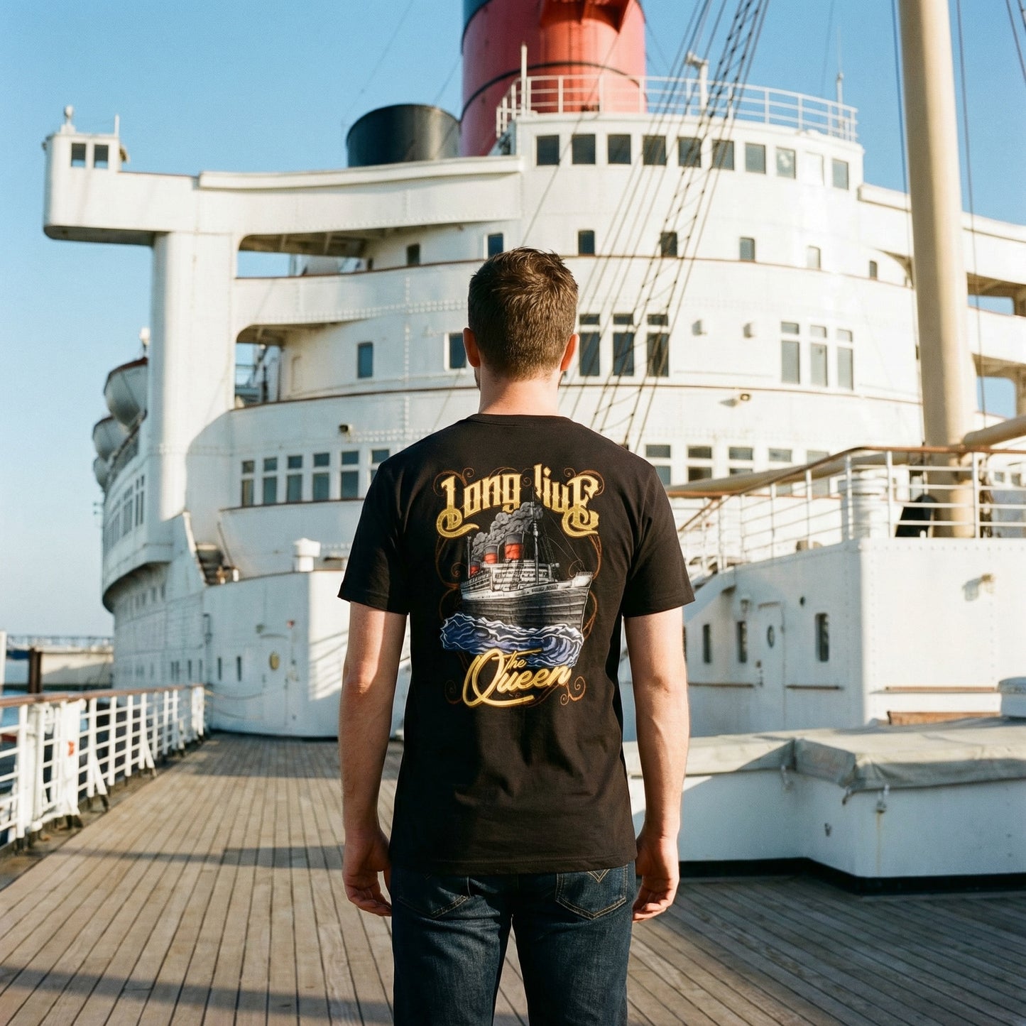 Sail in Style – RMS Queen Mary Heavy Cotton Tee