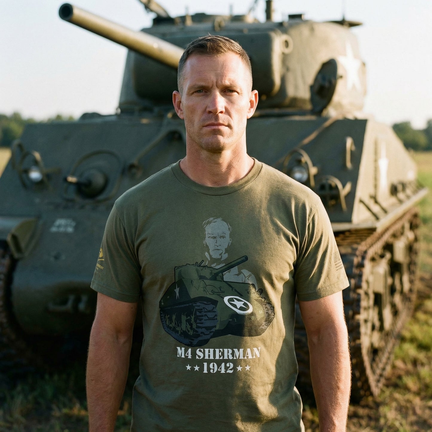 M4 Sherman Tank Vintage Military Tank Front Tee