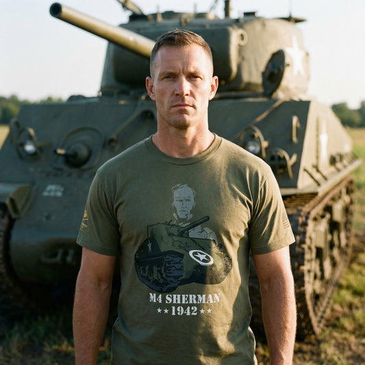 M4 Sherman Tank Vintage Military Tank Front Tee