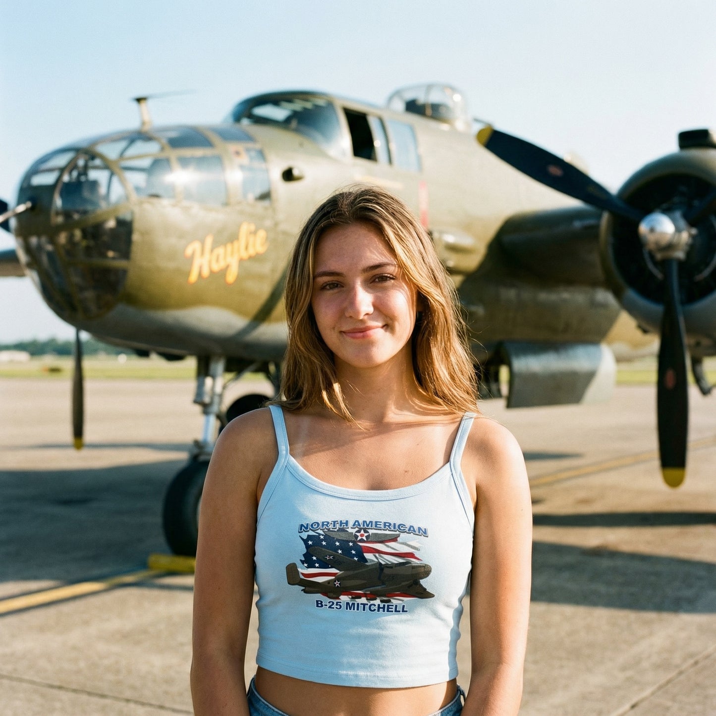 North American B-25 Mitchell Women’s Tank Top – Aviation Heritage Meets Summer Comfort
