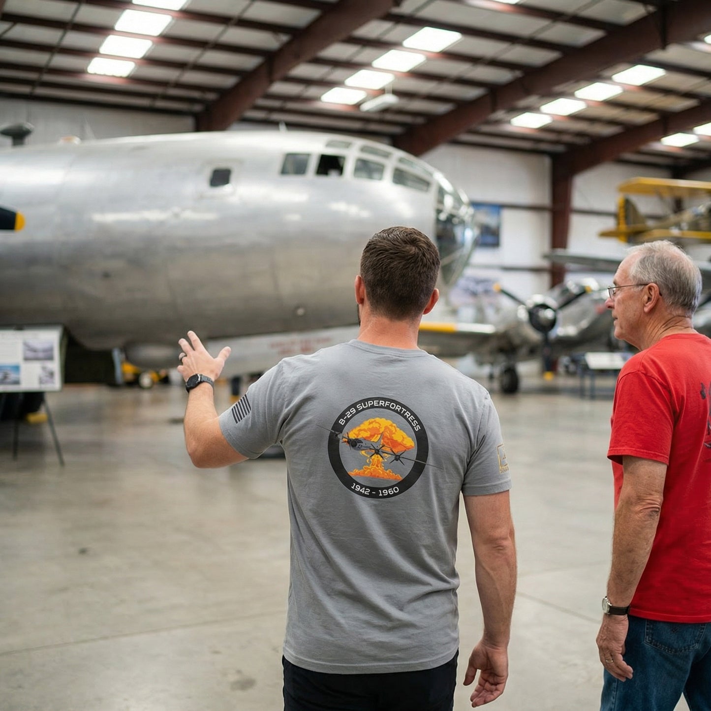 Soar Through History – B-29 Superfortress Unisex Heavy Cotton Tee