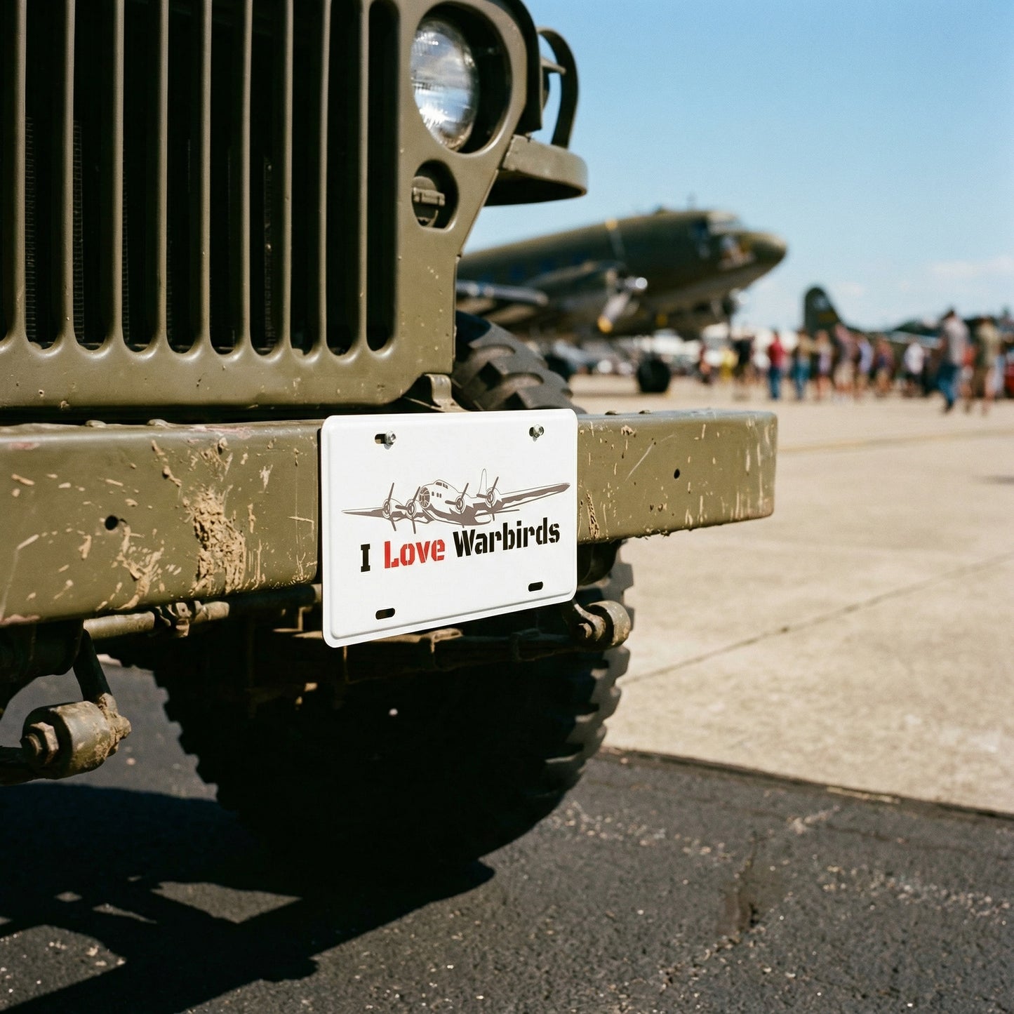 "I Love Warbirds" B-17 License Plate – A Tribute to WWII Aviation Legends